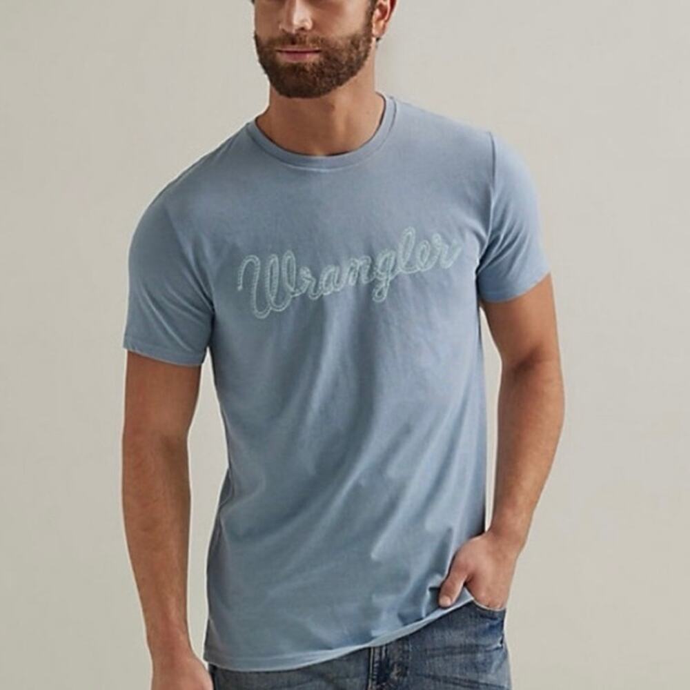 NWT Wrangler Mens Regular fit rope logo short sleeve graphic T shirt